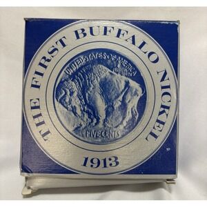 Vintage Avon "The First Buffalo Nickel 1913" Coin Ashtray Dish Tray 5 Cents Coin